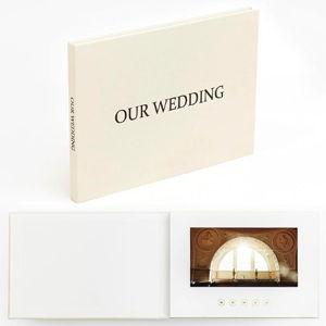 The Motion Books (OUR WEDDING - BLACK FOIL) | Luxury Linen Bound Video Book | Video Album | Up to 3 hours of video, 7” IPS Display, 4GB of memory & Rechargeable Battery