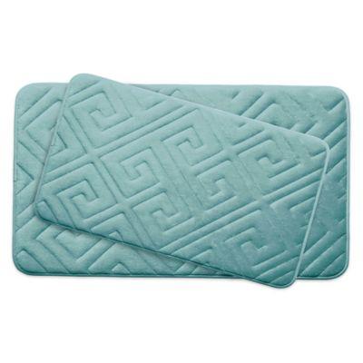 Bounce Comfort Caicos Memory Foam 2-Piece Bath Mat Set in Blue