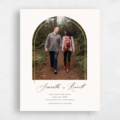 Beige Fall Wedding Save the Date - Paltz Photo Foil