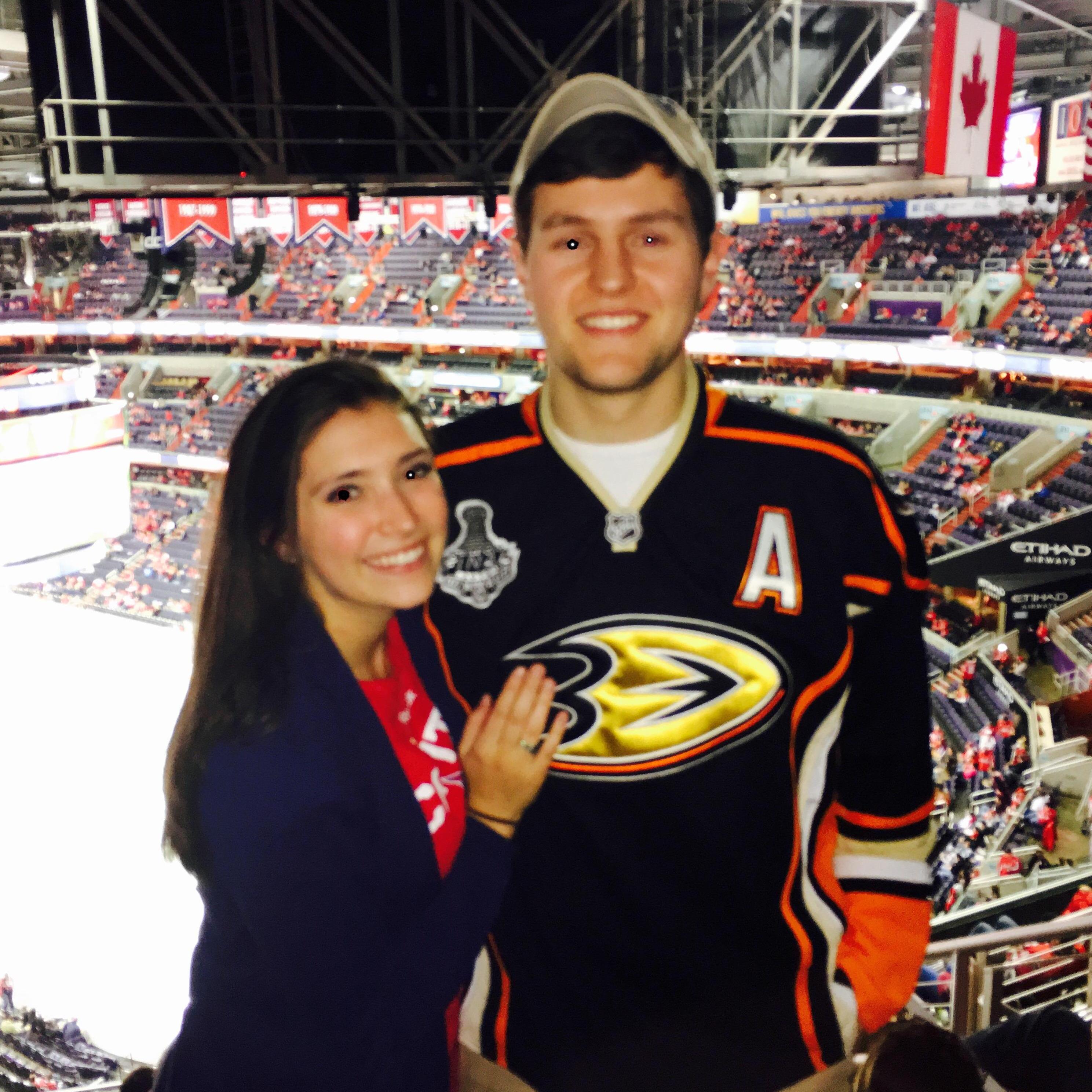 Hayley's first Washington Capitals Game (when Nick was a Ducks fan -- how times have changed), 2015