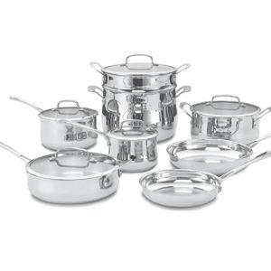 Cuisinart Contour Stainless 13-Piece Cookware Set,Silver