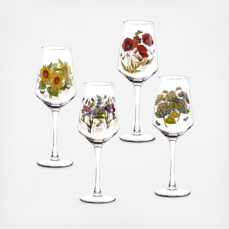 Portmeirion, Botanic Garden All Purpose Wine Glass, Set Of 4