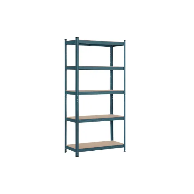 Yaheetech 71in 5-Tier Metal Storage Rack 5 Adjustable Shelves Boltless Shelving Neptune Blue