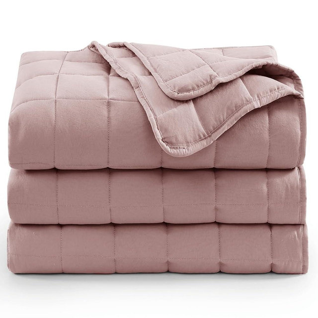Casa Platino Premium Microfiber Down Alternative Quilted Blanket - Lightweight All Season Twin Size - Sepia Rose