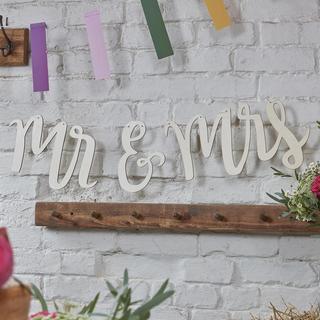 Boho Mr. And Mrs. Wooden Bunting