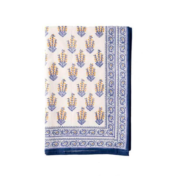 SAGAR BLUE & MARIGOLD TABLECLOTH