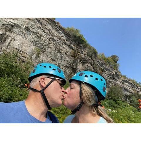 Before ziplining along Niagara River.