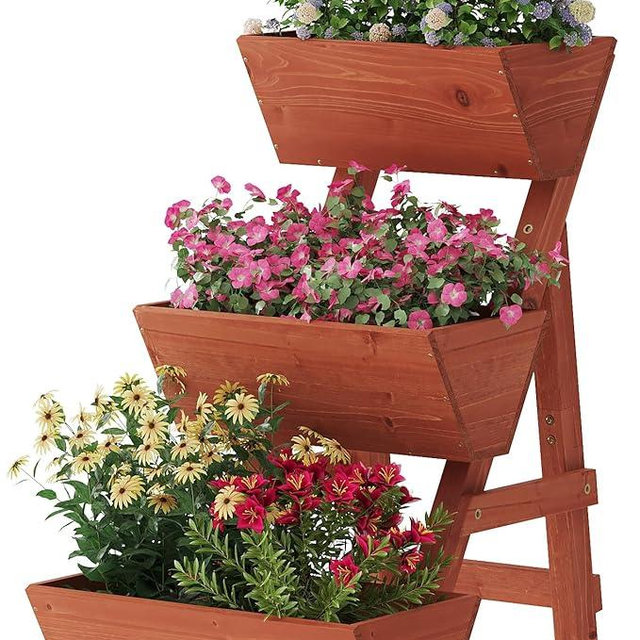Raised Garden Bed, 3 Tier Small Vertical Garden Planter for Indoor & Outdoor, Raised Planter Box with Legs, Garden Planter Box for Flowers/Vegetables/Plants