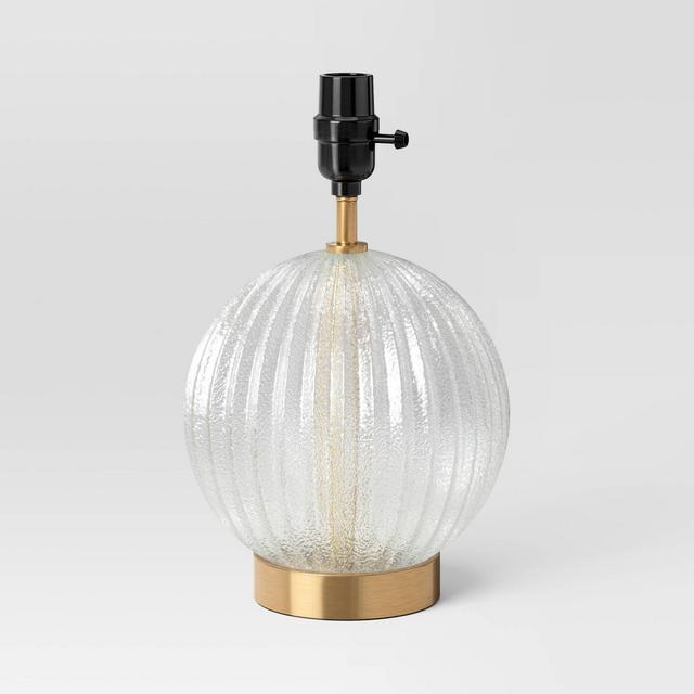 Small Ribbed Glass Lamp Base Clear - Threshold™