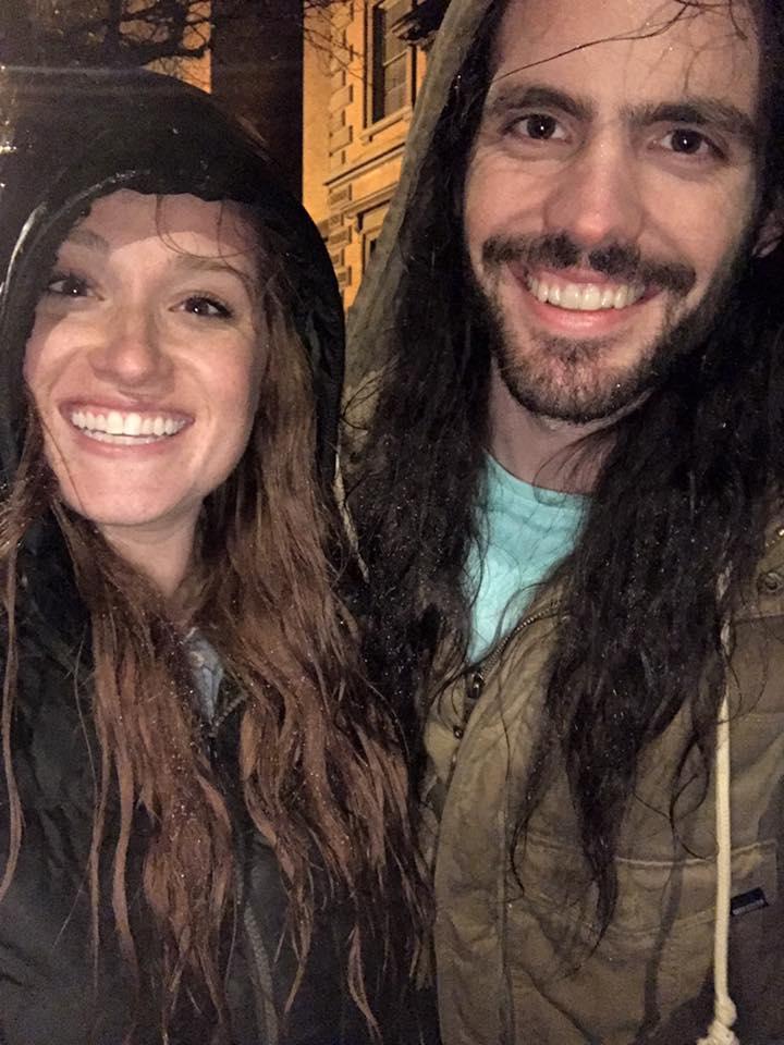 2017 - caught in the rain on a ghost tour in Salem, MA.