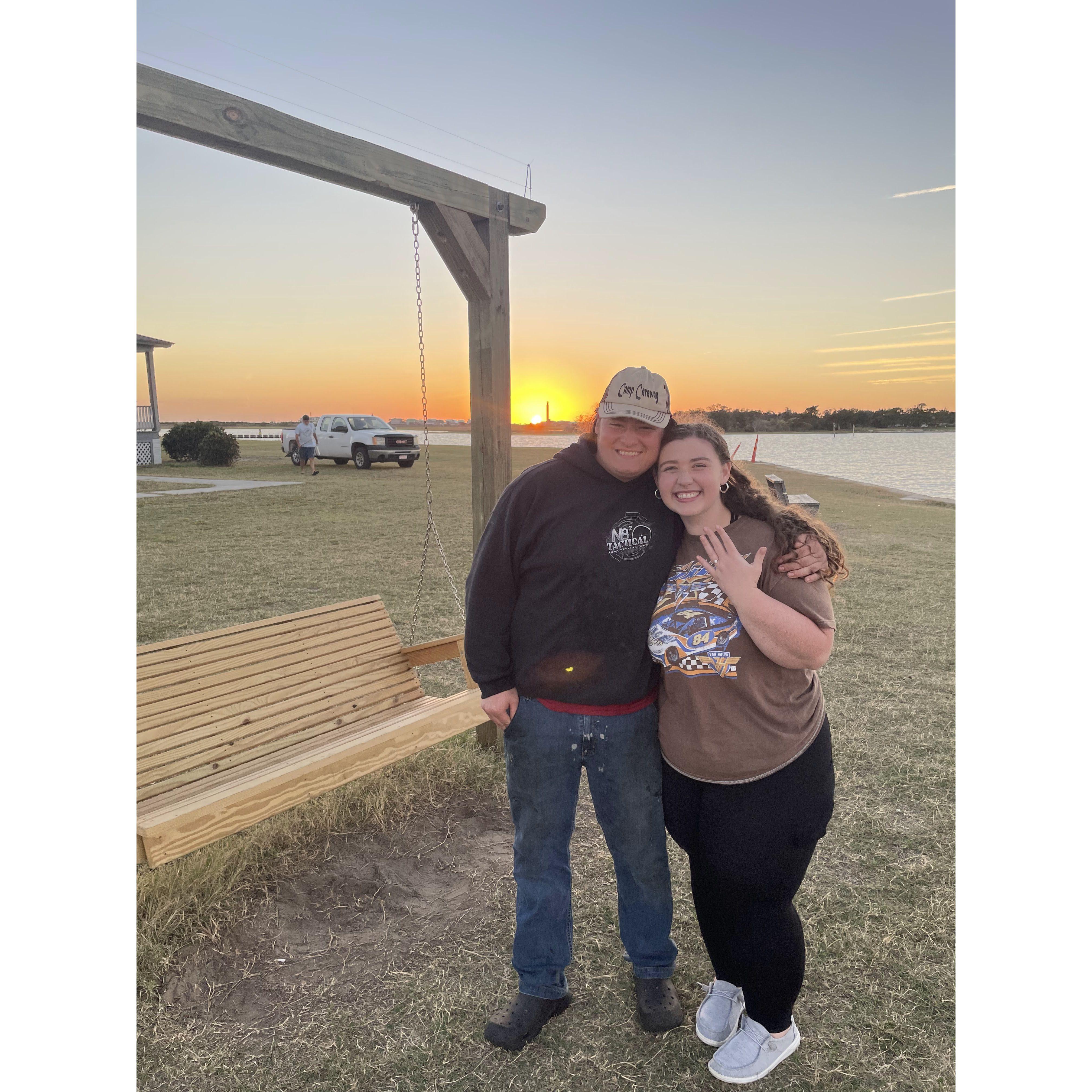 Our engagement at Caswell Beach!