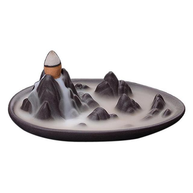 Ornaments Incense Burner, Ceramic Backflow Censer, Backflow Aromatherapy Incense Censer Holder for Home Reading Room Ornaments