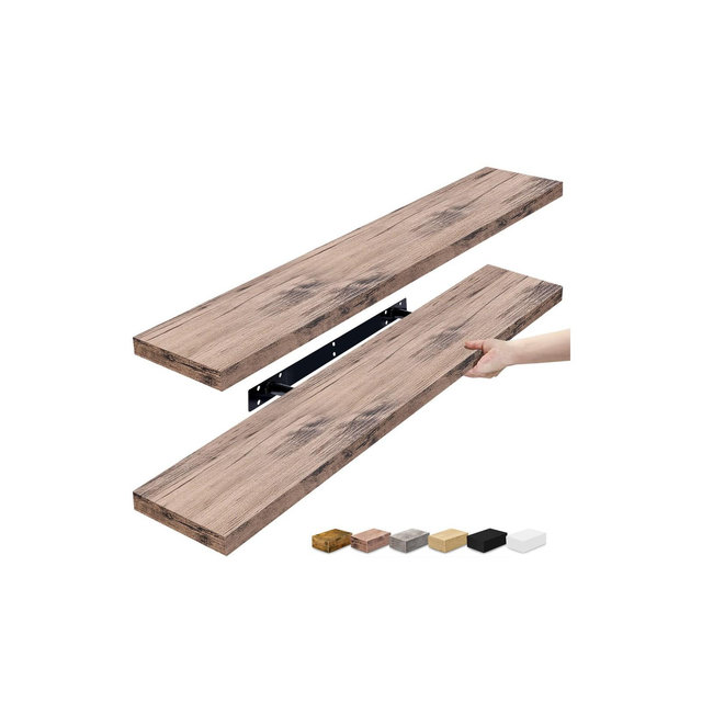 2 Pack Sorbus Long Floating Wall Shelves for Bedroom, Decor, Kitchen, Living Room - for Trophies, Frames, Bookshelf