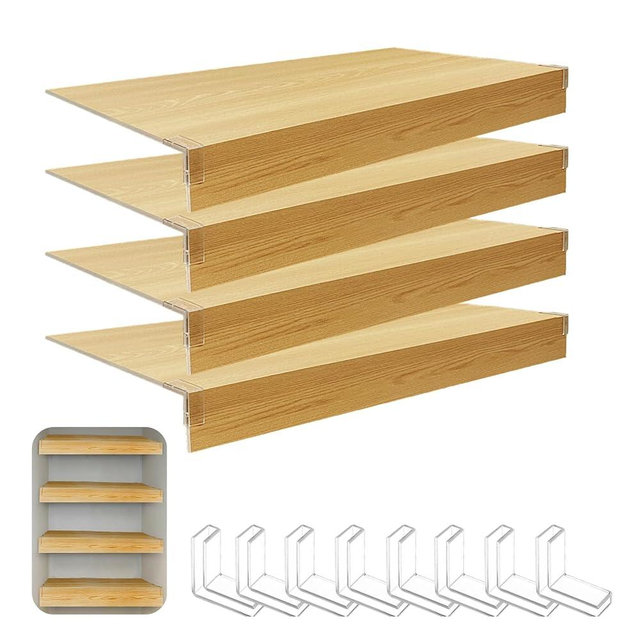 KHASIM Wire Shelf Cover, Wire Rack Covers for Pantry,PVC Wood-Look Faux Wood Shelf Liners,24x12 Inch,0.24inch Thick for Home and Kitchen Organization