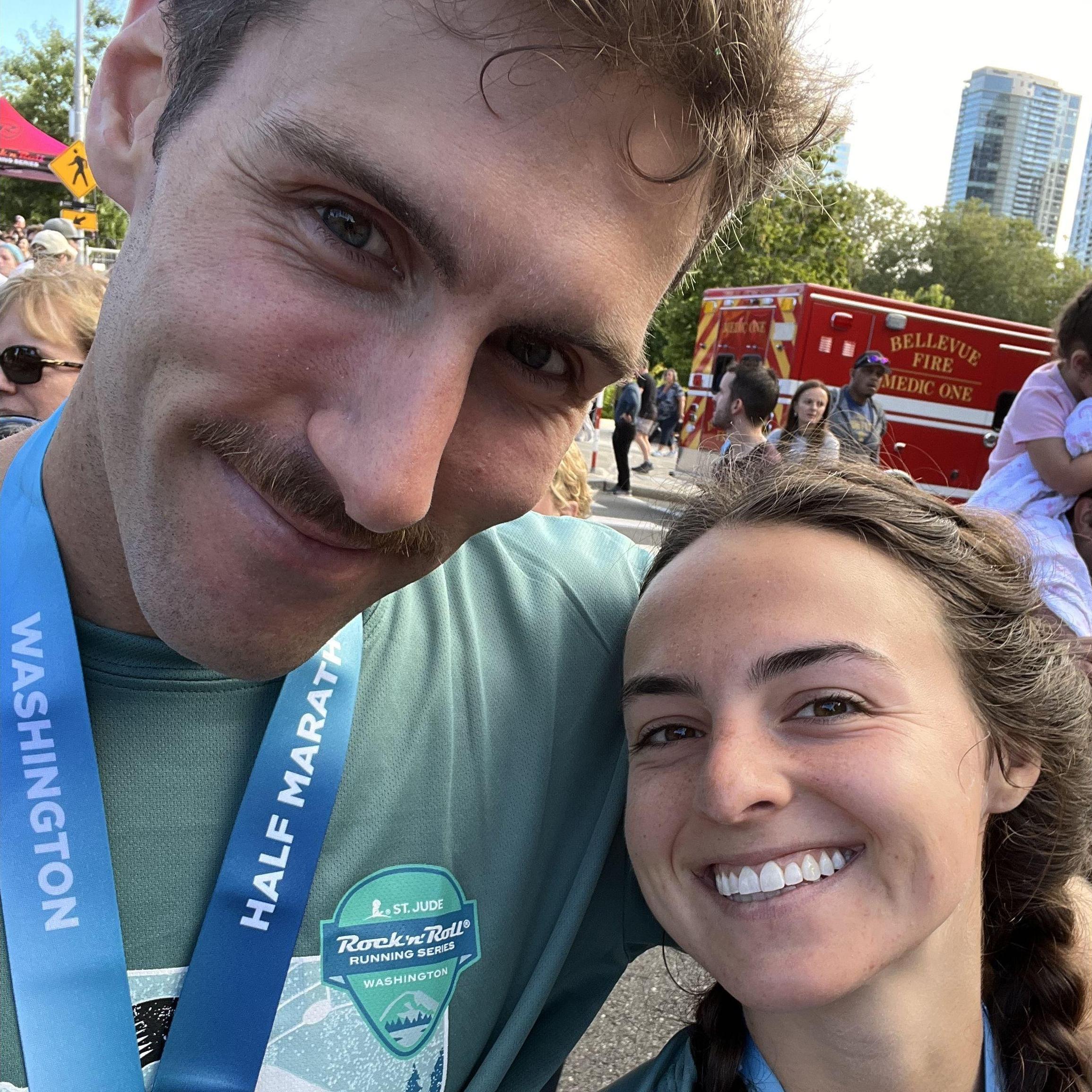 Our first few times hanging out one-on-one involved running, so it felt fitting to do a half marathon together!