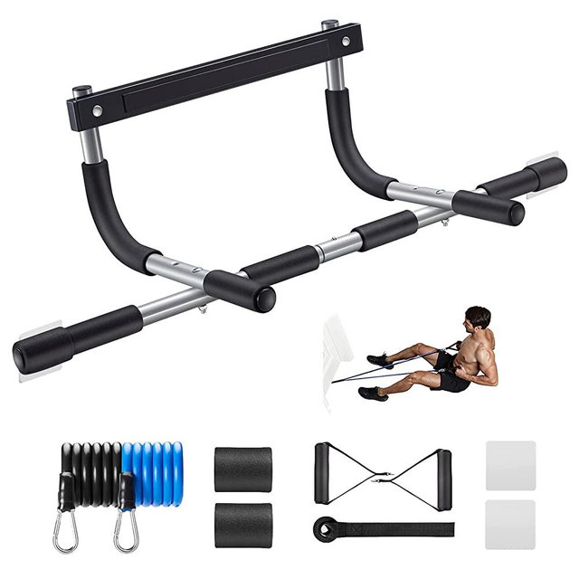 Ally Peaks Pull Up Bar for Doorway | Thickened Steel Max Limit 440 lbs Upper Body Fitness Workout Bar| Multi-Grip Strength for Doorway | Indoor Chin-Up Bar Fitness Trainer for Home Gym Portable