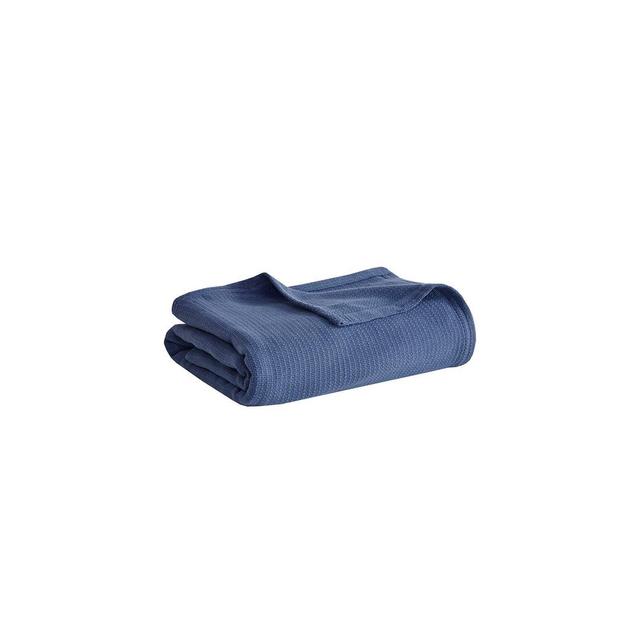 Full/Queen Fresh spun Basketweave Cotton Blankets Navy