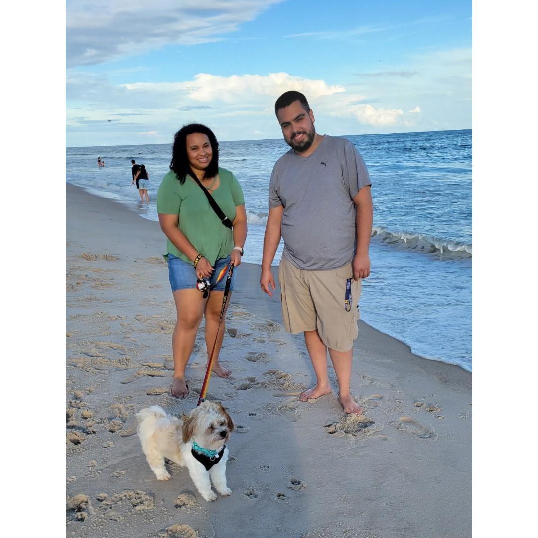 Niko's first trip to the beach (Smith Point)
