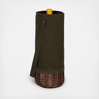 Malbec Insulated Canvas and Willow Wine Bottle Basket