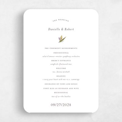 White Rounded Wedding Program - Heath