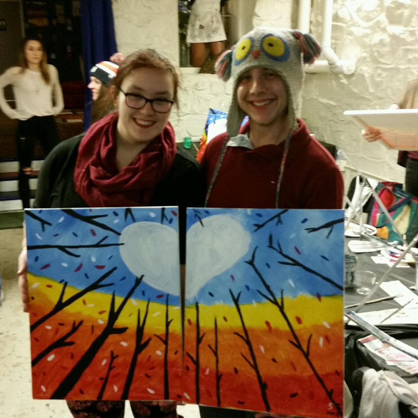 A Valentine's Day paint and pour