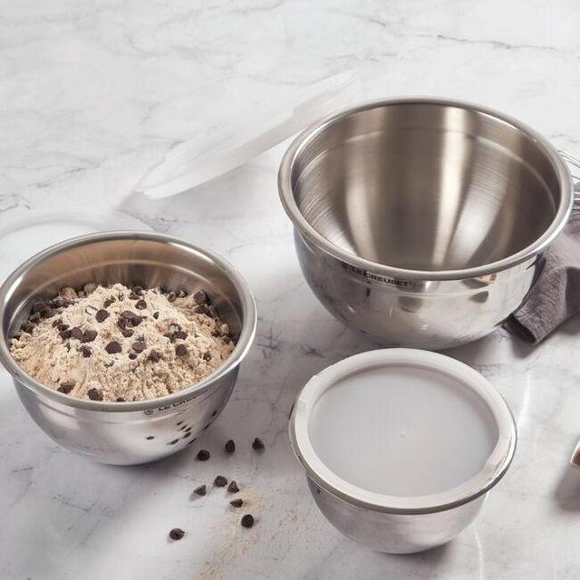 Stainless Steel Mixing Bowls with Silicone Lids, Set of 3