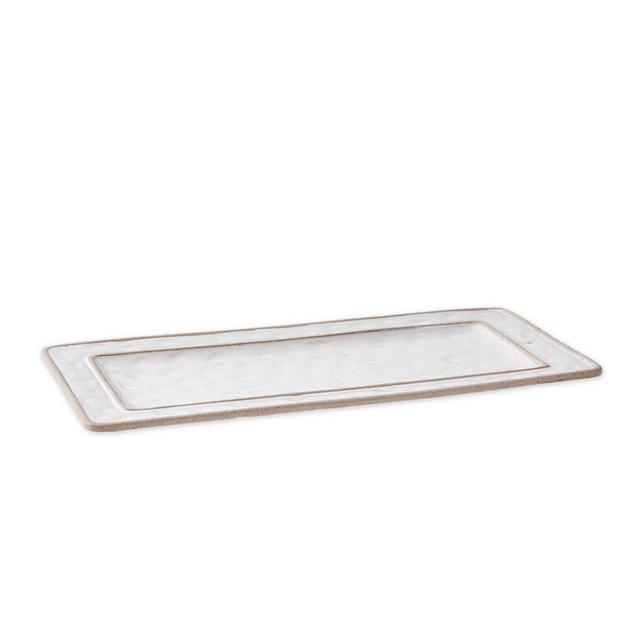 Textured Paisley Tray in White