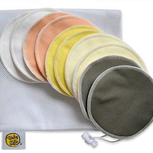 Organic Bamboo Nursing Pads (10 Pack) With Laundry Bag by Baby Zeli - Ultra Soft, Reusable, Hypoallergenic, Washable Breastfeeding Pads