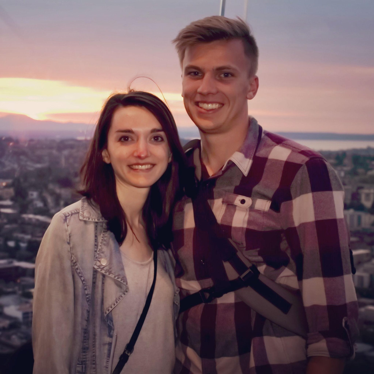 The first photo we took together on top of the space needle