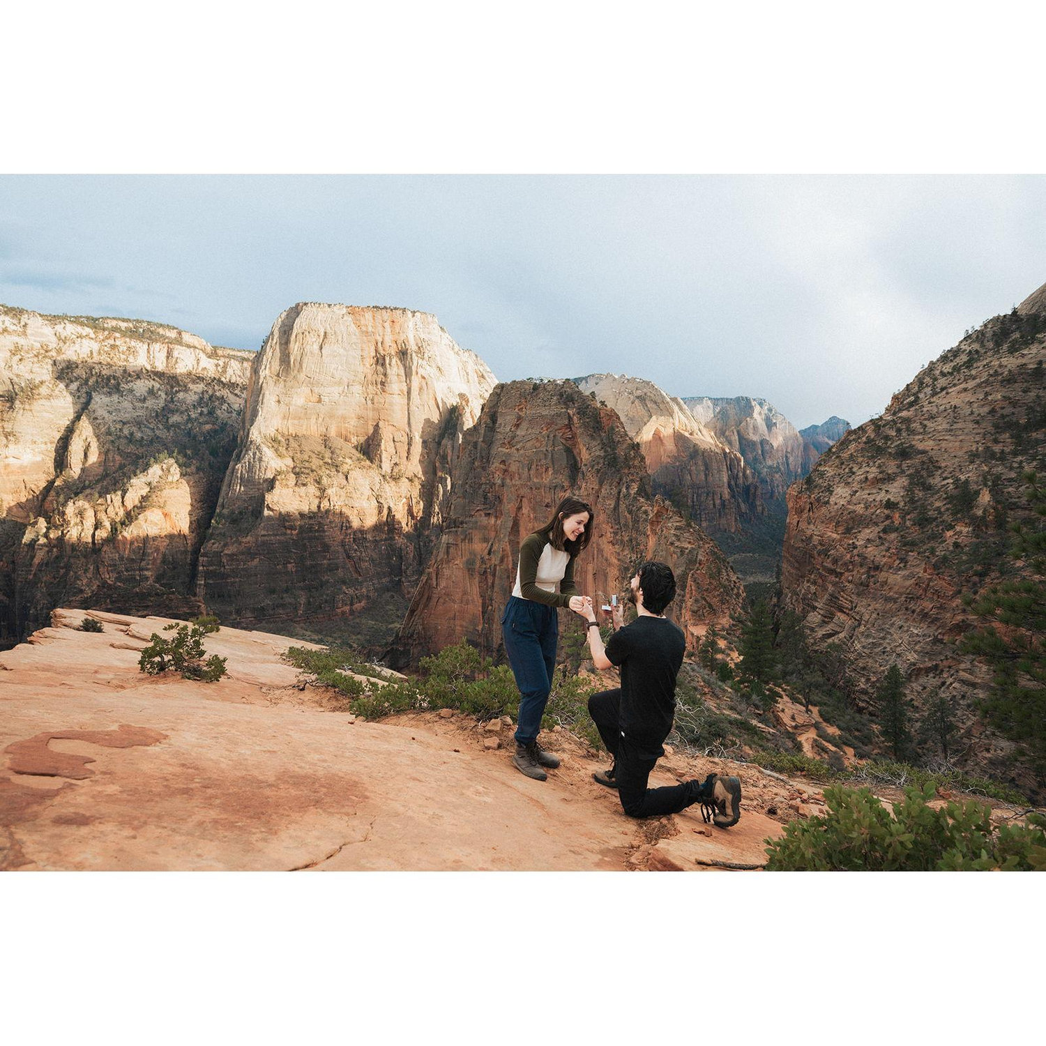 saying YES in zion national park!