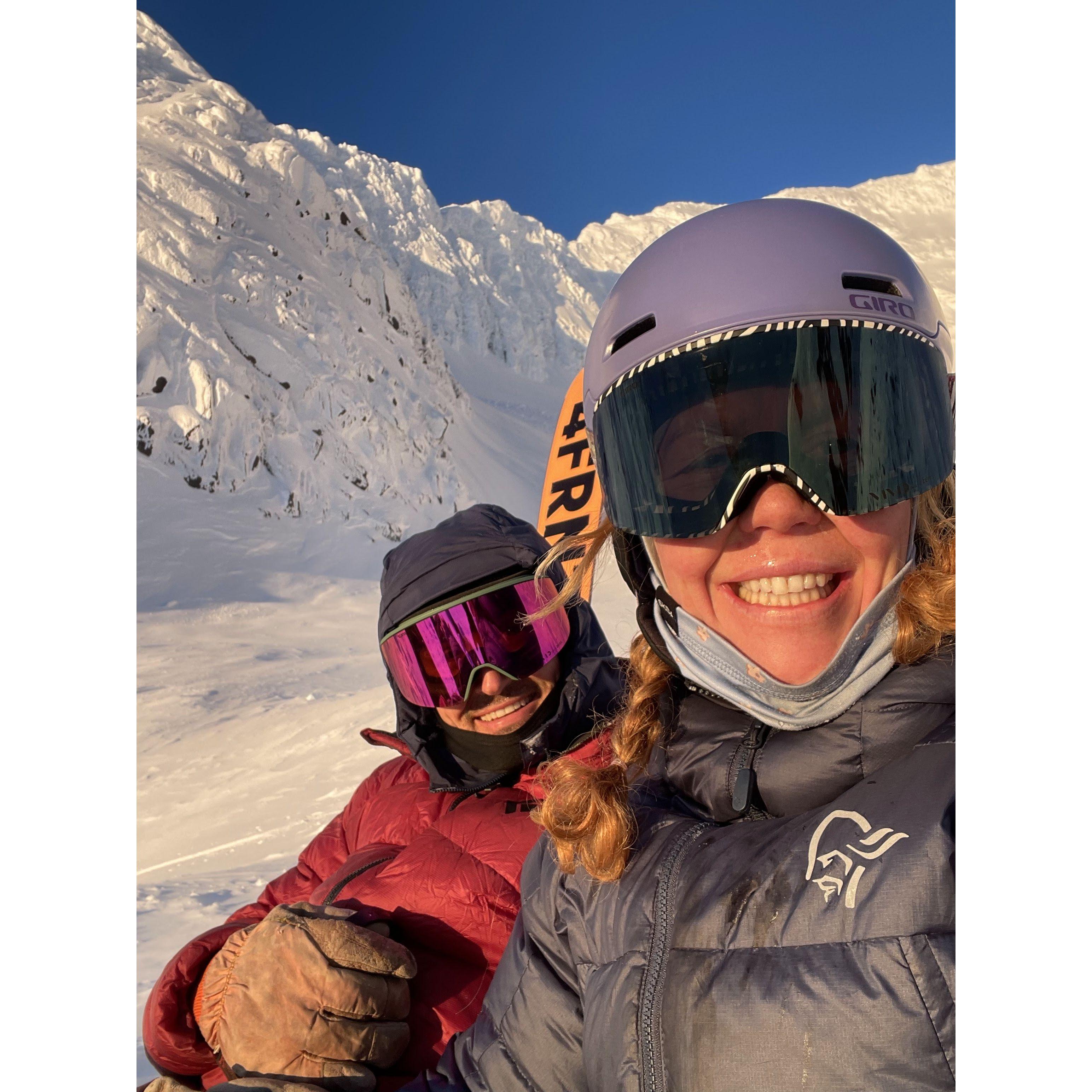 Sunrise skis in Alaska