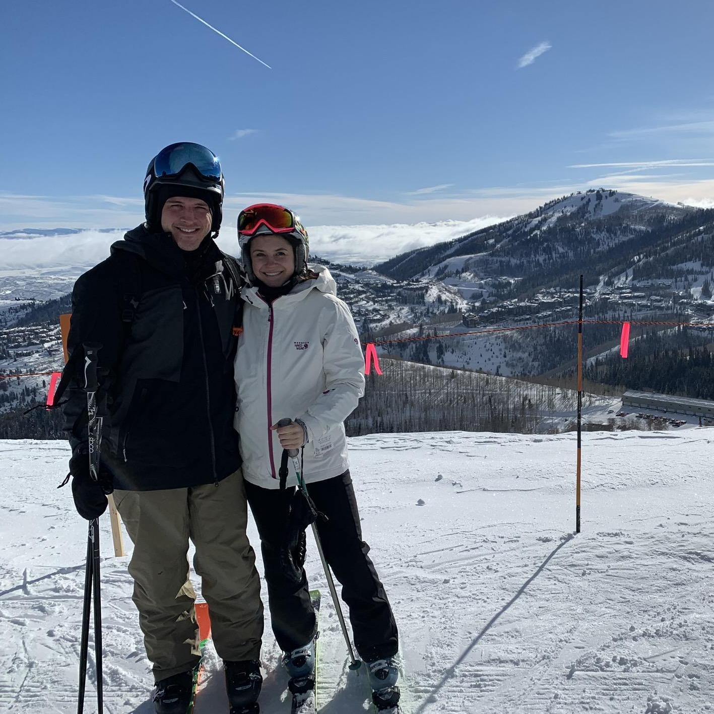 Kelsey and Jared skiing in Park City, Utah