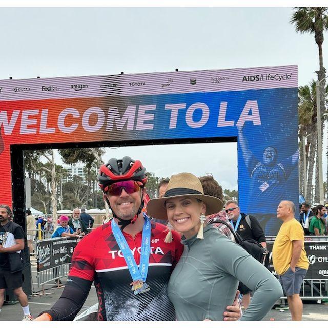 Meeting Brian at the end of 500 miles in California