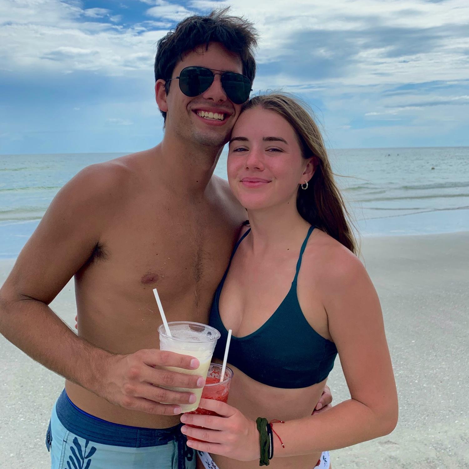 Beach + frozen drink = our happy place