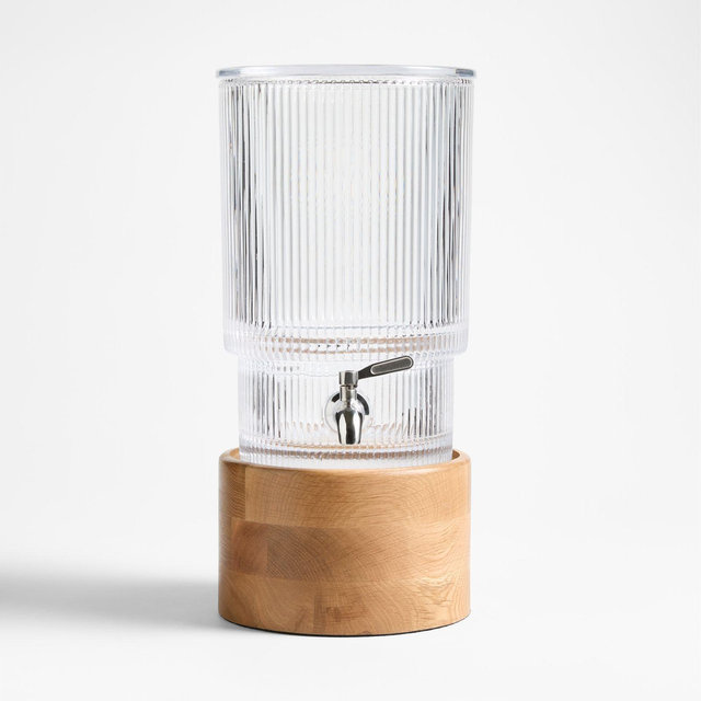 Atwell 1.7-Gallon Drink Dispenser and Oak Madeira Stand Set