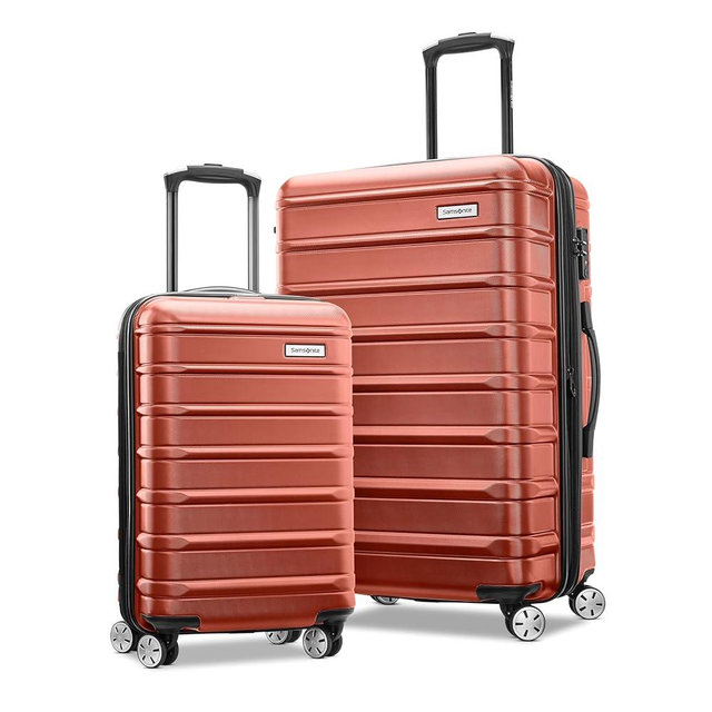 Samsonite Omni 2 Hardside Expandable Luggage with Spinner Wheels, 2-Piece Set (19/24), Brick Orange