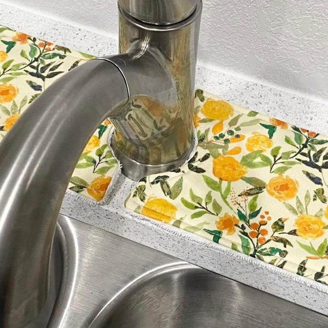 Kitchen Faucet Drip Catcher | RV Kitchen Decor Spring, Summer | Splash Guard | Many Patterns