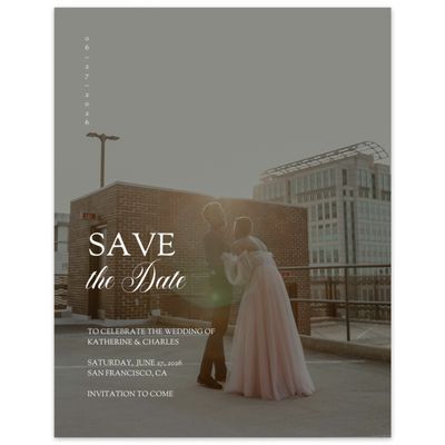White Modern Wedding Digital Save the Date - Soave Photo