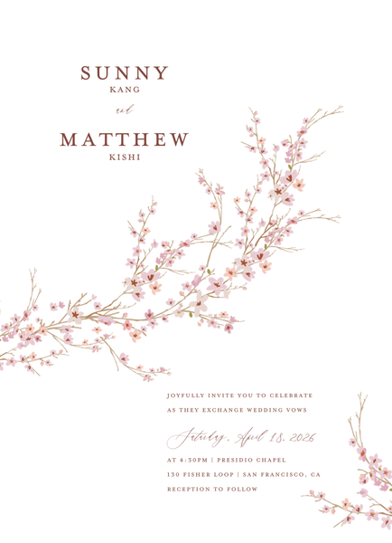 Sakura Portrait | White | Zola Wedding Invitations