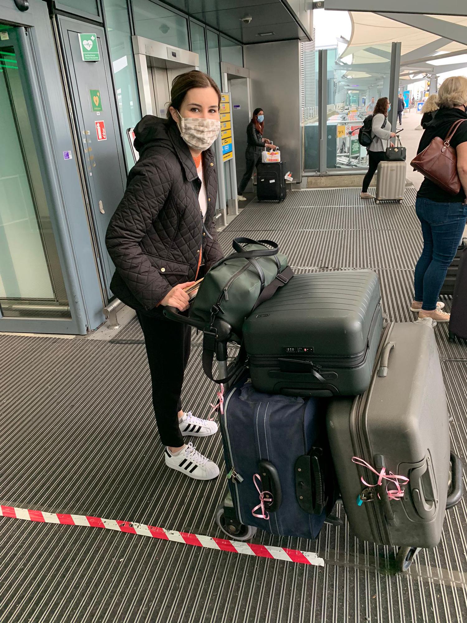 Jen taking Dan’s things back to the US!