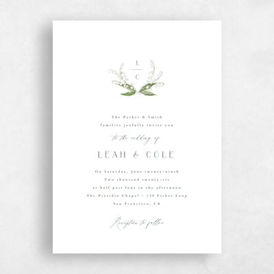 White Wedding Invitation - Zucchero Classic
