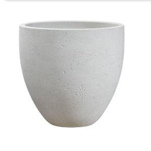 allen + roth Round 22.6-in W x 22.6-in L White Resin Indoor/Outdoor Planter