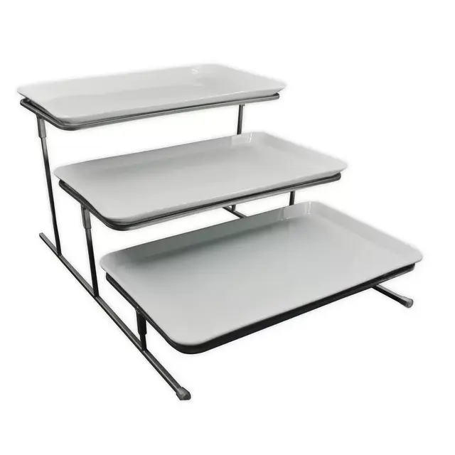 Our Table™ Hayden 3-Step Rectangular Standing Server in White