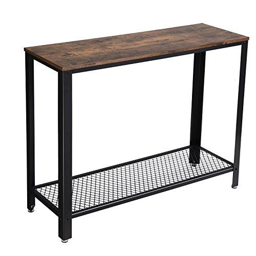 VASAGLE Console Table, Sofa Table, Metal Frame, Easy Assembly, for Entryway, Living Room, Rustic Brown
