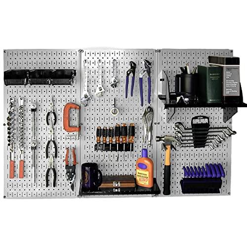 Wall Control 30-WRK-400GB Standard Workbench Metal Pegboard Tool Organizer,Gray/Black
