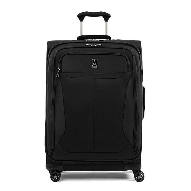 Travelpro Tourlite Softside Expandable Luggage with 4 Spinner Wheels, Lightweight Suitcase, Men and Women, Black, Checked-Medium 25-Inch