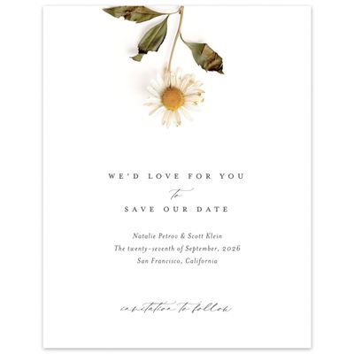 White Wedding Digital Save the Date - Spiga Portrait