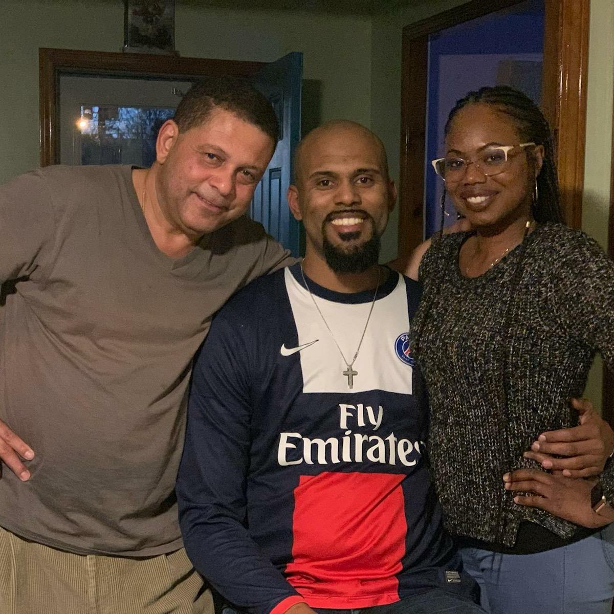 Us and Alden's dad.