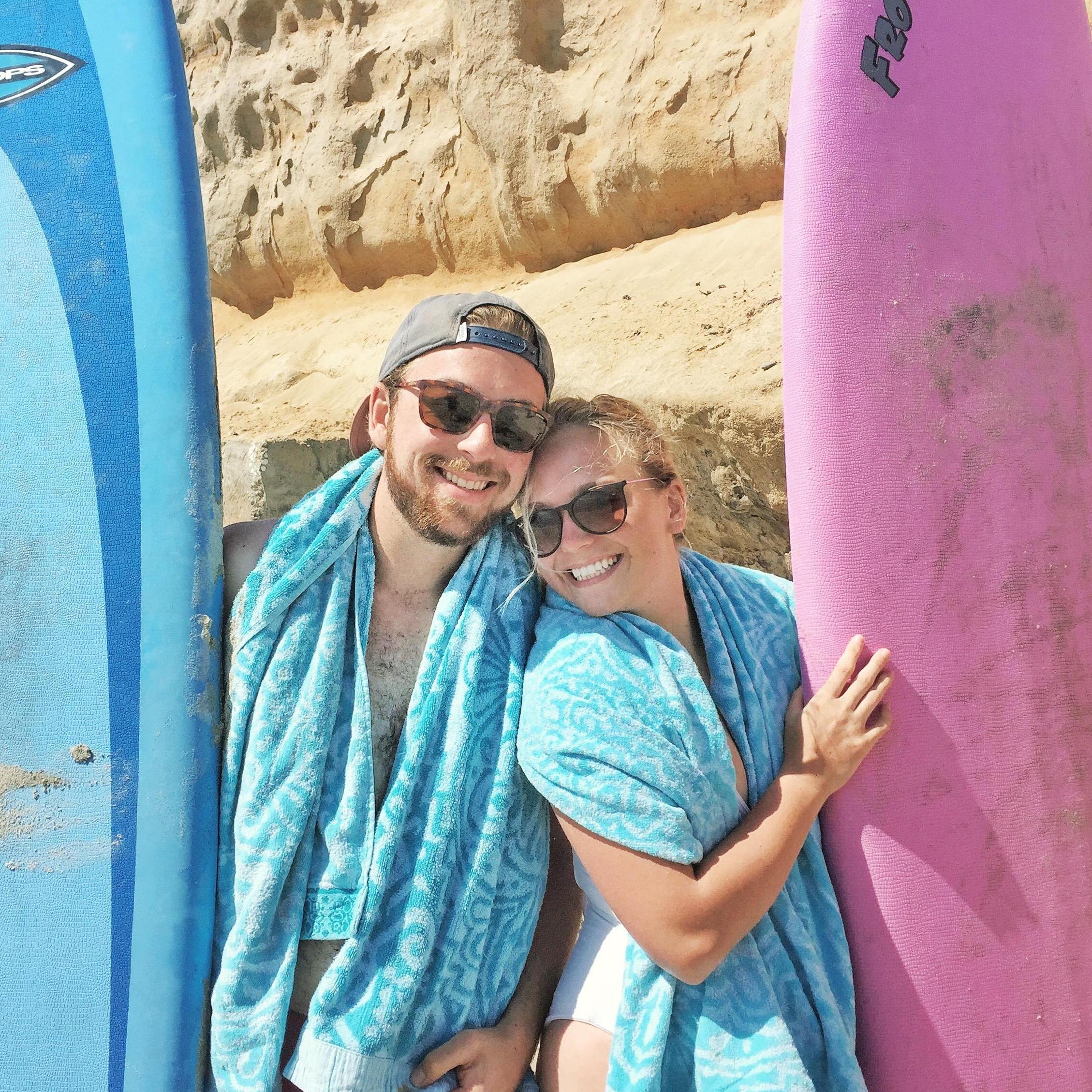Our first time surfing together!