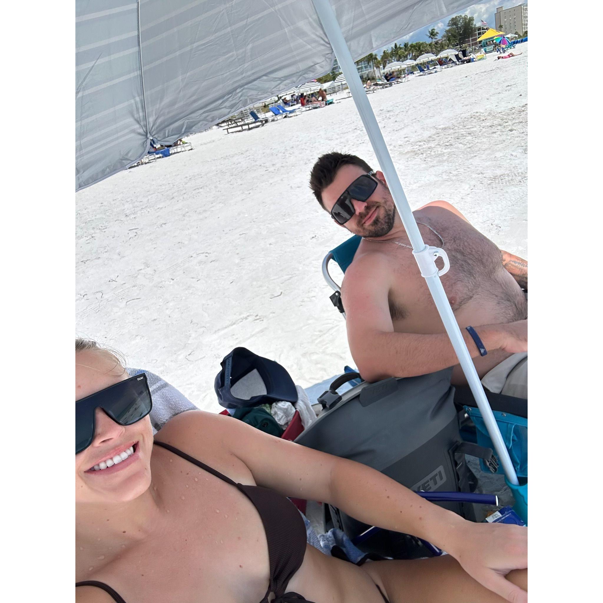 We love kicking our feet up and relaxing on the beach !